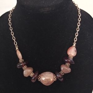 Princes length Stone red cream 9inch necklace